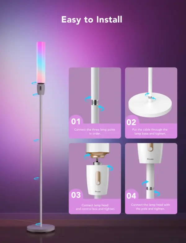 RGBICWW Cylinder Floor Lamp H6078 Govee 1.SH.01.G049
