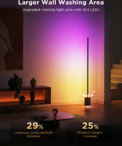 Smart Wi-Fi LED RGBICWW Φωτιστικό Δαπέδου Μαύρο με Ηχέιο H6079 Govee 1.SH.01.G066