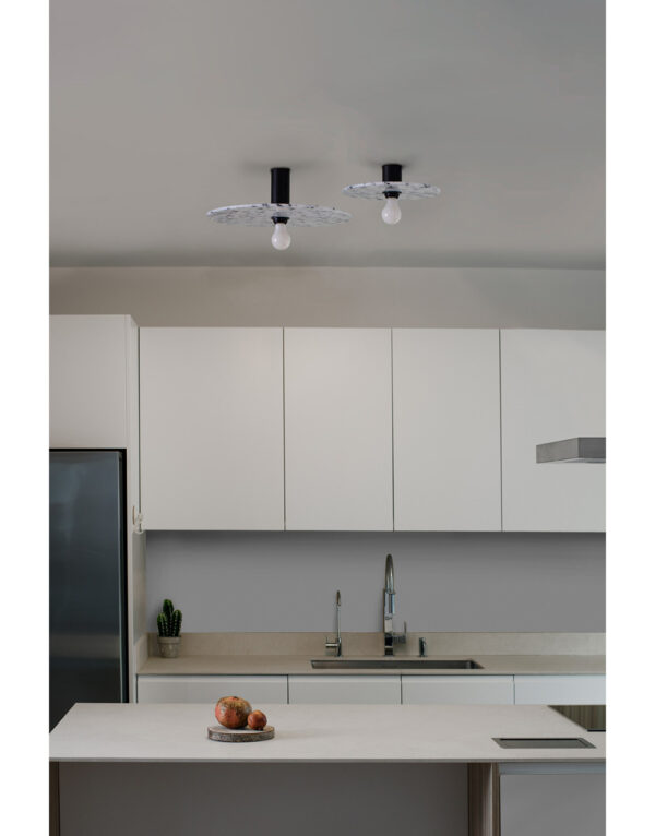 CONFETTI BLACK MARBLE WALL LAMP/CEILING L. E27 – 1-FR62173-50