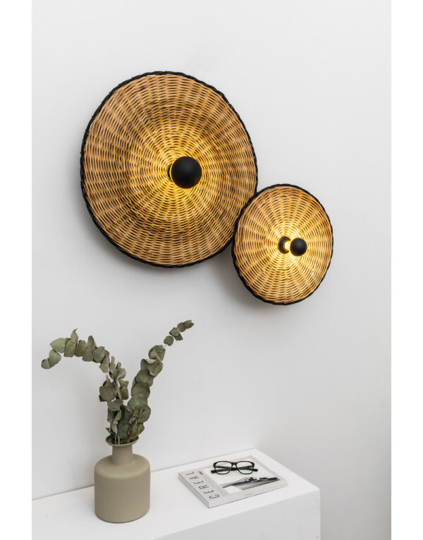COSTAS BLACK W/L CEILING RATTAN SH. E27 o600*70mm – 1-FR62173-69