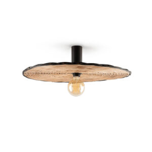COSTAS W/L CEILING BLACK RATTAN SH. E27 o600*140mm – 1-FR62174-69