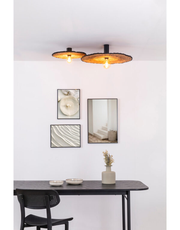 COSTAS W/L CEILING BLACK RATTAN SH. E27 o600*140mm – 1-FR62174-69