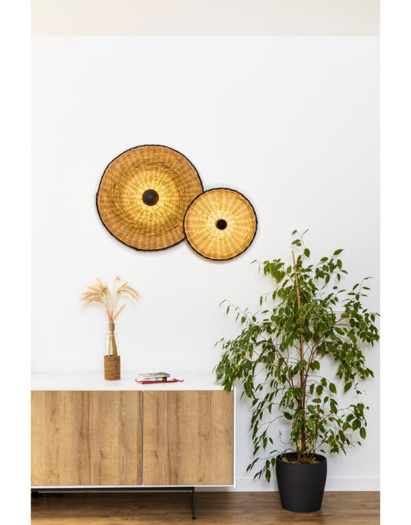 COSTAS W/L CEILING BLACK RATTAN SH. E27 o400*140mm – 1-FR62174-78