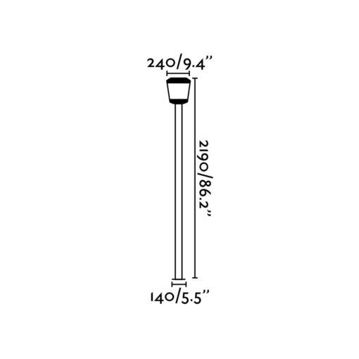PLAZA POLE LAMP DARK GREY LED 18W 3000K – 1-FR75607
