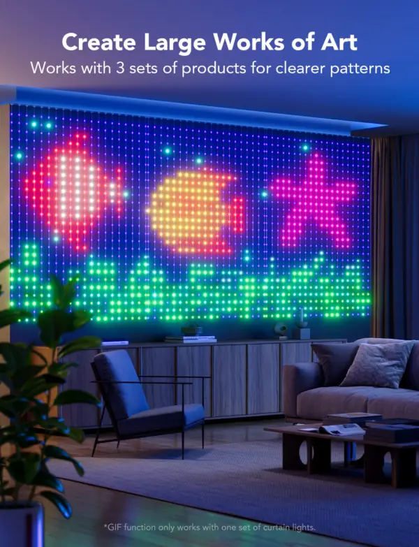 Wi-Fi Smart Λαμπάκια LED Κουρτίνα RGBIC 1.5x2m IP65 H70B1 Govee 1.SH.01.G027