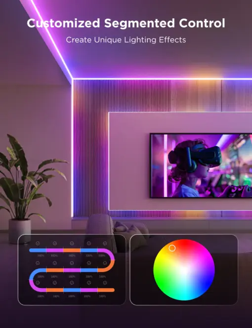 Wi-Fi Smart Σετ Ταινίας LED COB RGBIC 5m  H61E5 Govee 1.SH.01.G059