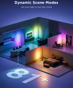 Smart Wi-Fi LED RGBICWW Φωτιστικό Δαπέδου Μαύρο με Ηχέιο H6079 Govee 1.SH.01.G066