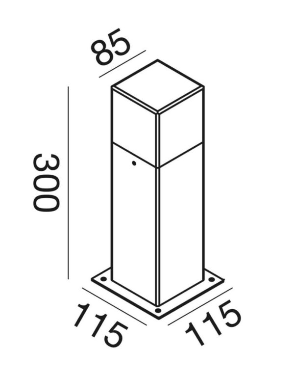 GES401 Paletto alluminio bianco. 1xE27. – 1-GL098986