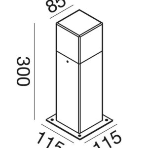 GES401 Paletto alluminio bianco. 1xE27. – 1-GL098986