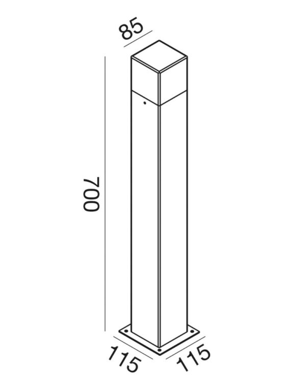 GES402 Paletto alluminio bianco. 1xE27. – 1-GL099013