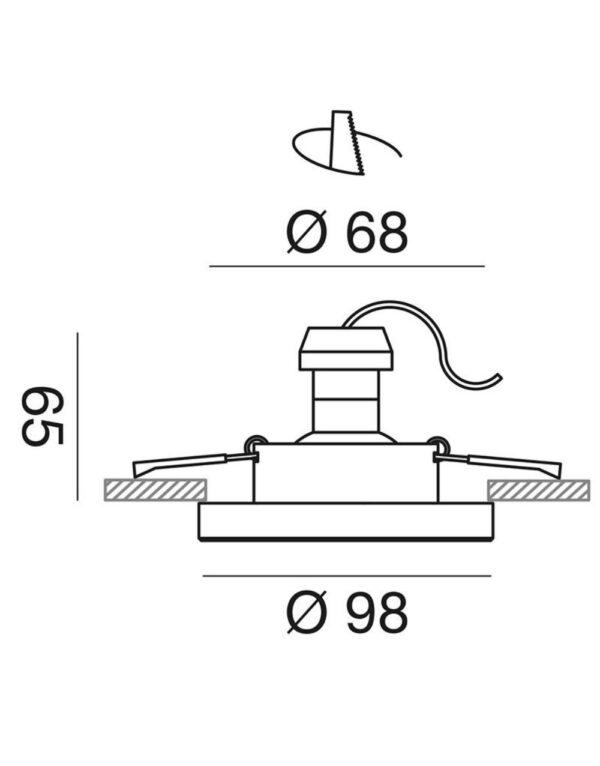 GFA180 Faretto alluminio bianco. 1xGU10. – 1-GL099266