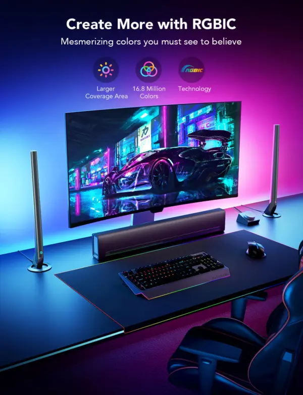 RGBIC Wi-Fi Gaming Light Bars H6047 Govee 1.SH.01.G026