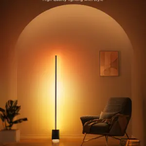 Smart Wi-Fi LED RGBICWW Φωτιστικό Δαπέδου Μαύρο με Ηχέιο H6079 Govee 1.SH.01.G066