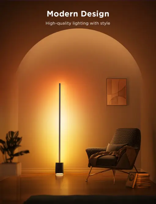 Smart Wi-Fi LED RGBICWW Φωτιστικό Δαπέδου Μαύρο με Ηχέιο H6079 Govee 1.SH.01.G066