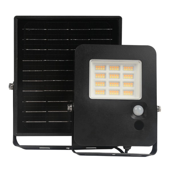 Ηλιακός Προβολέας LED 15W Dimmable CCT 1900lm με Φωτοβολταικό Πάνελ Τηλεχειριστήριο Ανιχνευτή Κίνησης IP65  Μαύρος ACA – NOREL15CCT
