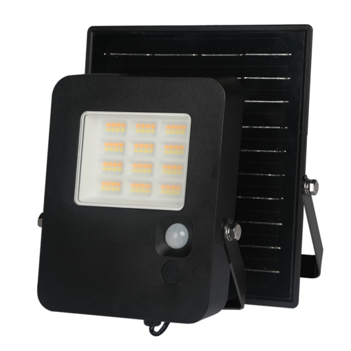 Ηλιακός Προβολέας LED 15W Dimmable CCT 1900lm με Φωτοβολταικό Πάνελ Τηλεχειριστήριο Ανιχνευτή Κίνησης IP65  Μαύρος ACA – NOREL15CCT