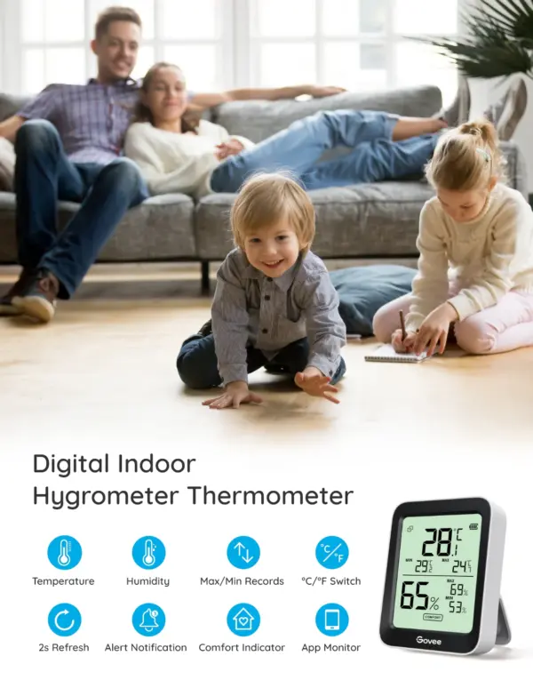 Smart Bluetooth Ψηφιακό Θερμόμετρο Υγρόμετρο H5075 Govee 1.SH.01.G034