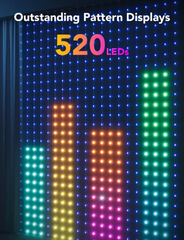 Wi-Fi Smart Λαμπάκια LED Κουρτίνα RGBIC 1.5x2m IP65 H70B1 Govee 1.SH.01.G027