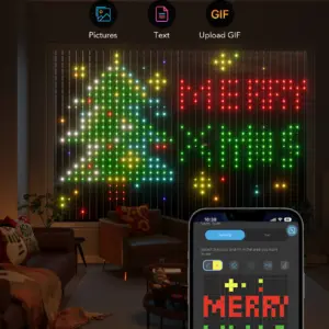 Wi-Fi Smart Λαμπάκια LED Κουρτίνα RGBIC 1.5x2m IP65 H70B1 Govee 1.SH.01.G027