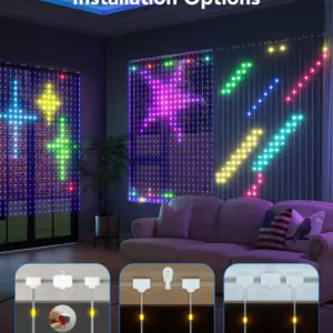 Wi-Fi Smart Λαμπάκια LED Κουρτίνα RGBIC 1.5x2m IP65 H70B1 Govee 1.SH.01.G027