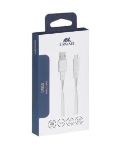 RIVACASE PS6000 Flat USB 2.0 to micro USB Cable 1.2m ΛΕΥΚΟ – 2-DVPS6000WT12