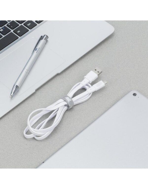 RIVACASE PS6000 Flat USB 2.0 to micro USB Cable 1.2m ΛΕΥΚΟ – 2-DVPS6000WT12