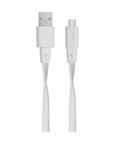 RIVACASE PS6000 Flat USB 2.0 to micro USB Cable 1.2m ΛΕΥΚΟ – 2-DVPS6000WT12