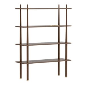 Stories 4 shelves Dark Oak incl. brass tray – 1-UM5773