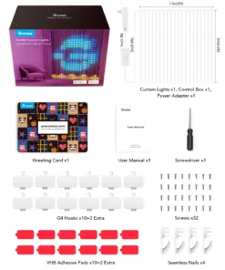 Wi-Fi Smart Λαμπάκια LED Κουρτίνα RGBIC 1.5x2m H70B3 Govee 1.SH.01.G068