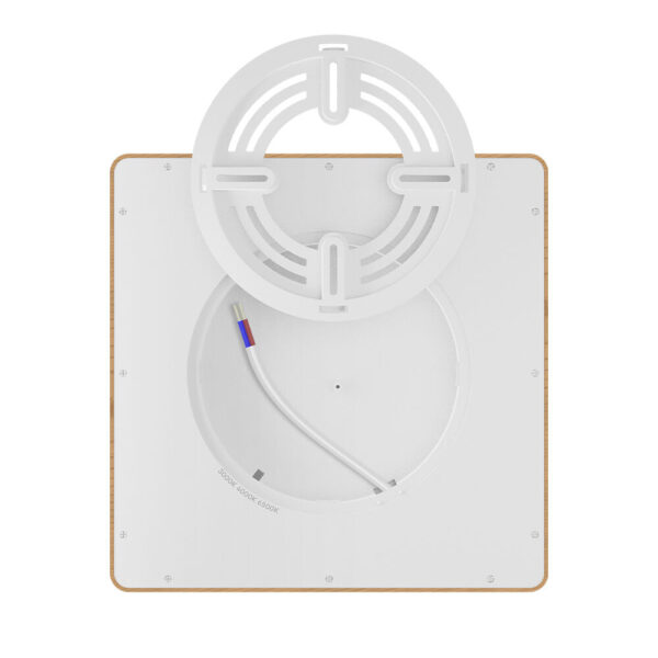 Πλαφονιέρα “Jade” slim 20W CCT Ξύλο 23×23 – BP07-10287