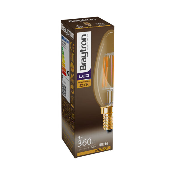 Λάμπα led κερί filament μελί 4W E14 2200K – BB36-00410