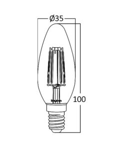 Λάμπα led κερί filament μελί 4W E14 2200K – BB36-00410