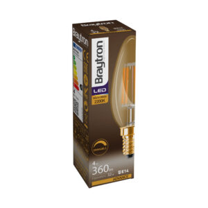 Λάμπα led κερί filament μελί 4W E14 2200K dimmable – BB36-60410