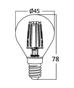 Λάμπα led σφαιρικό filament μελί 4W E14 2200K – BB37-00410