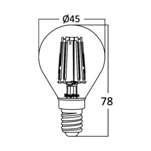 Λάμπα led σφαιρικό filament μελί 4W E14 2200K – BB37-00410