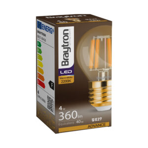 Λάμπα led σφαιρικό filament μελί 4W E27 2200K – BB37-00420