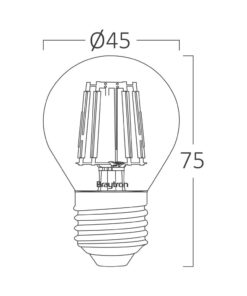 Λάμπα led σφαιρικό filament μελί 4W E27 2200K – BB37-00420