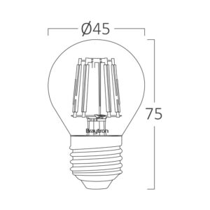 Λάμπα led σφαιρικό filament μελί 4W E27 2200K – BB37-00420
