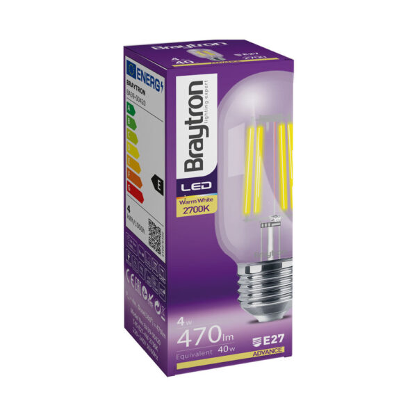 Λάμπα led T45 filament διάφανη 4W E27 2700K – BA39-00420