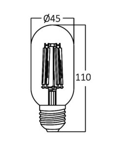 Λάμπα led T45 filament διάφανη 4W E27 2700K – BA39-00420