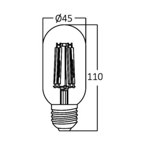 Λάμπα led T45 filament διάφανη 4W E27 2700K – BA39-00420