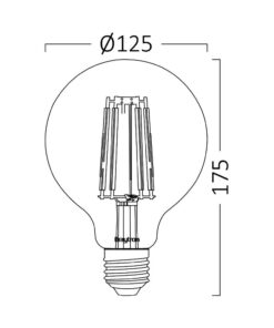 Λάμπα led G125 filament μελί 6W E27 2200K – BB48-00620