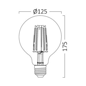 Λάμπα led G125 filament μελί 6W E27 2200K – BB48-00620