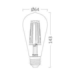Λάμπα led ST64 μελί 6W E27 2200K – BB46-00620