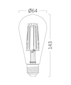 Λάμπα led ST64 μελί 6W E27 2200K dimmable – BB46-60620