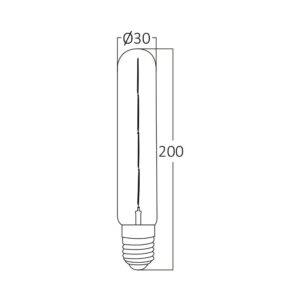 Λάμπα led T30 filament μελί 6W E27 2200K dimmable – BB62-60620