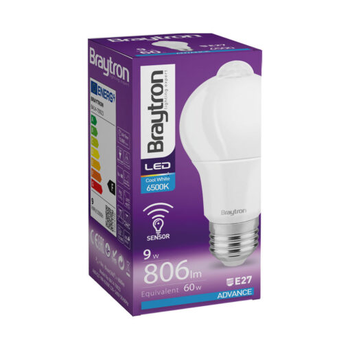 Λάμπα led με ανίχνευση κίνησης 9W E27 A60 6500K – BA14-70923