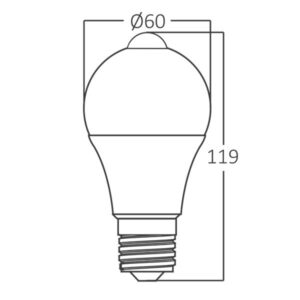 Λάμπα led με ανίχνευση κίνησης 9W E27 A60 6500K – BA14-70923