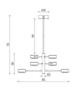 Κρεμαστό Led “Arcana” 48w 5280 lm 3000k Μαύρο – BH18-01101