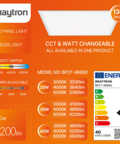 Φωτιστικό Πάνελ LED RC 40W 3CCT 60×60 Λευκό – BP27-46680